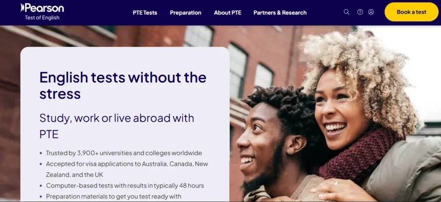 Book a test - PTE