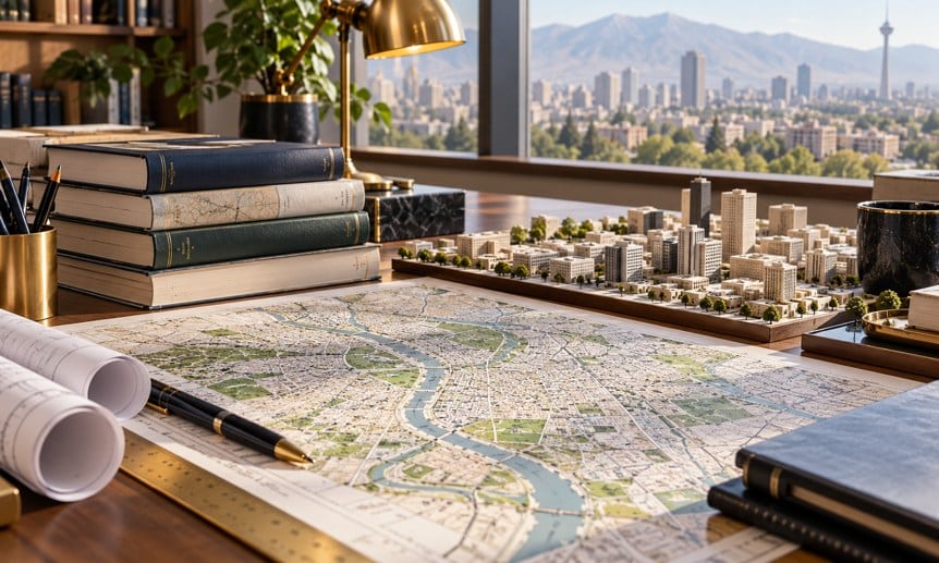 کتاب‌ها و فضای مطالعه منابع دکتری جغرافیا و برنامه‌ریزی شهری