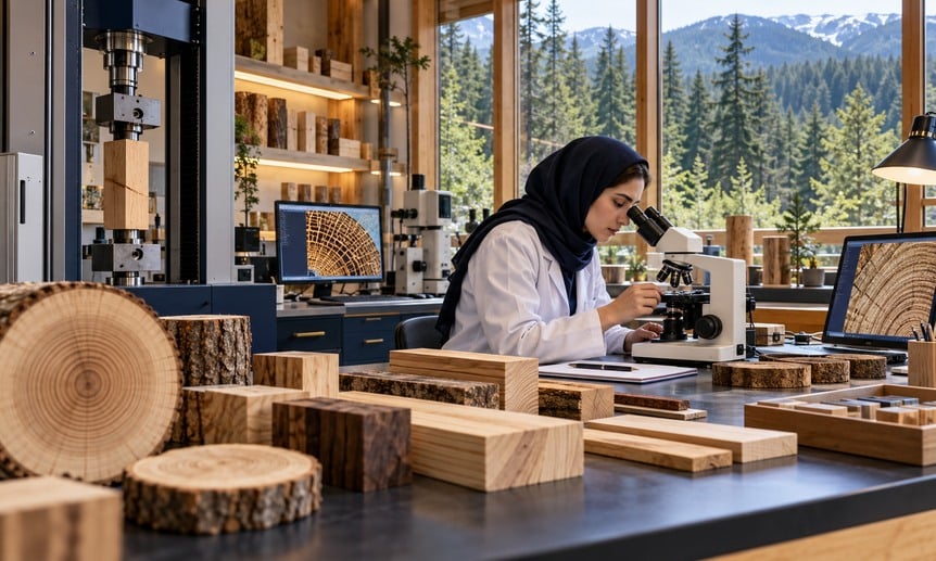 نمای پژوهشی و تجهیزات مرتبط با دکتری چوب و جنگل
